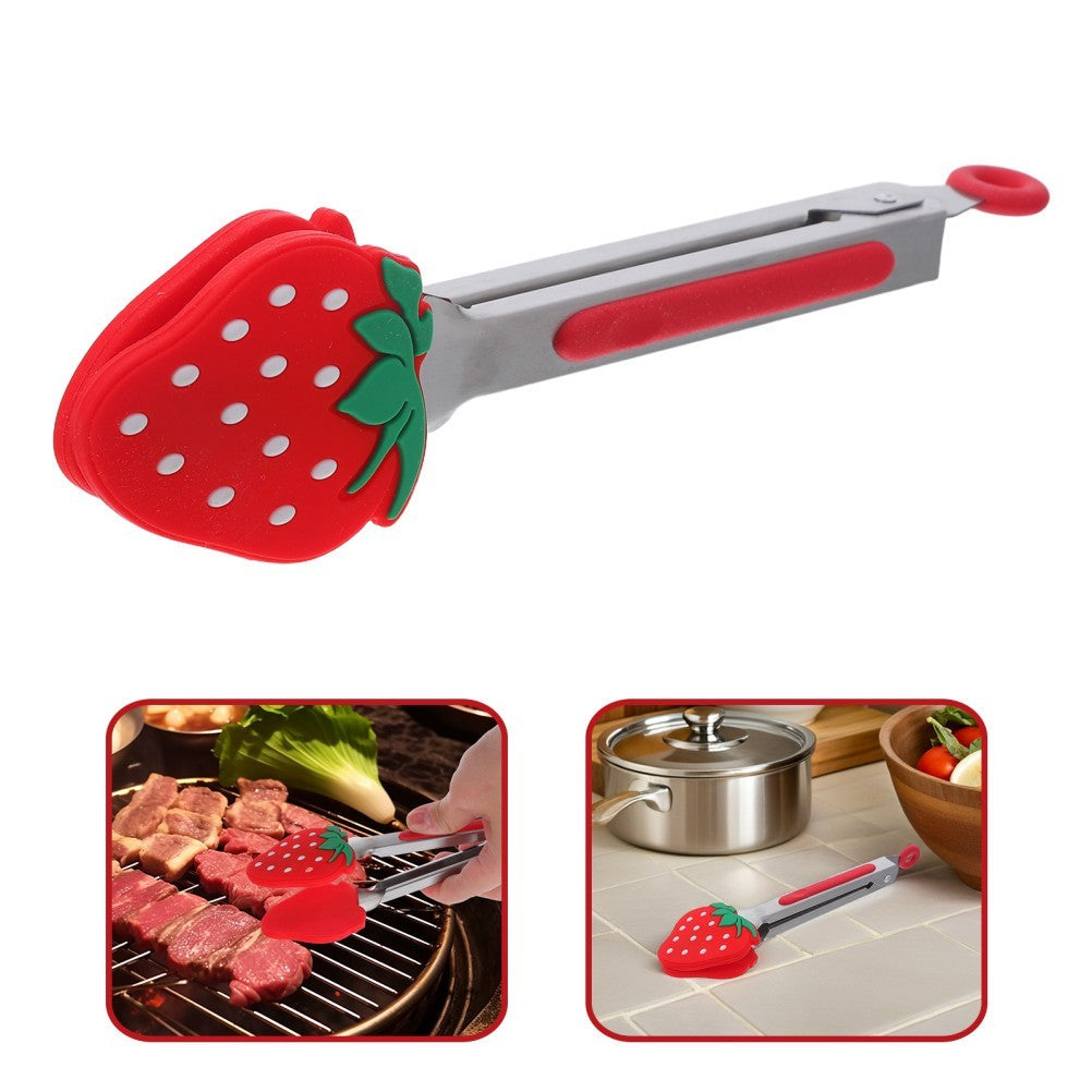 Locking Kitchen Tongs Heat Resistant Salad Air Fryer Heavy Duty BBQ
