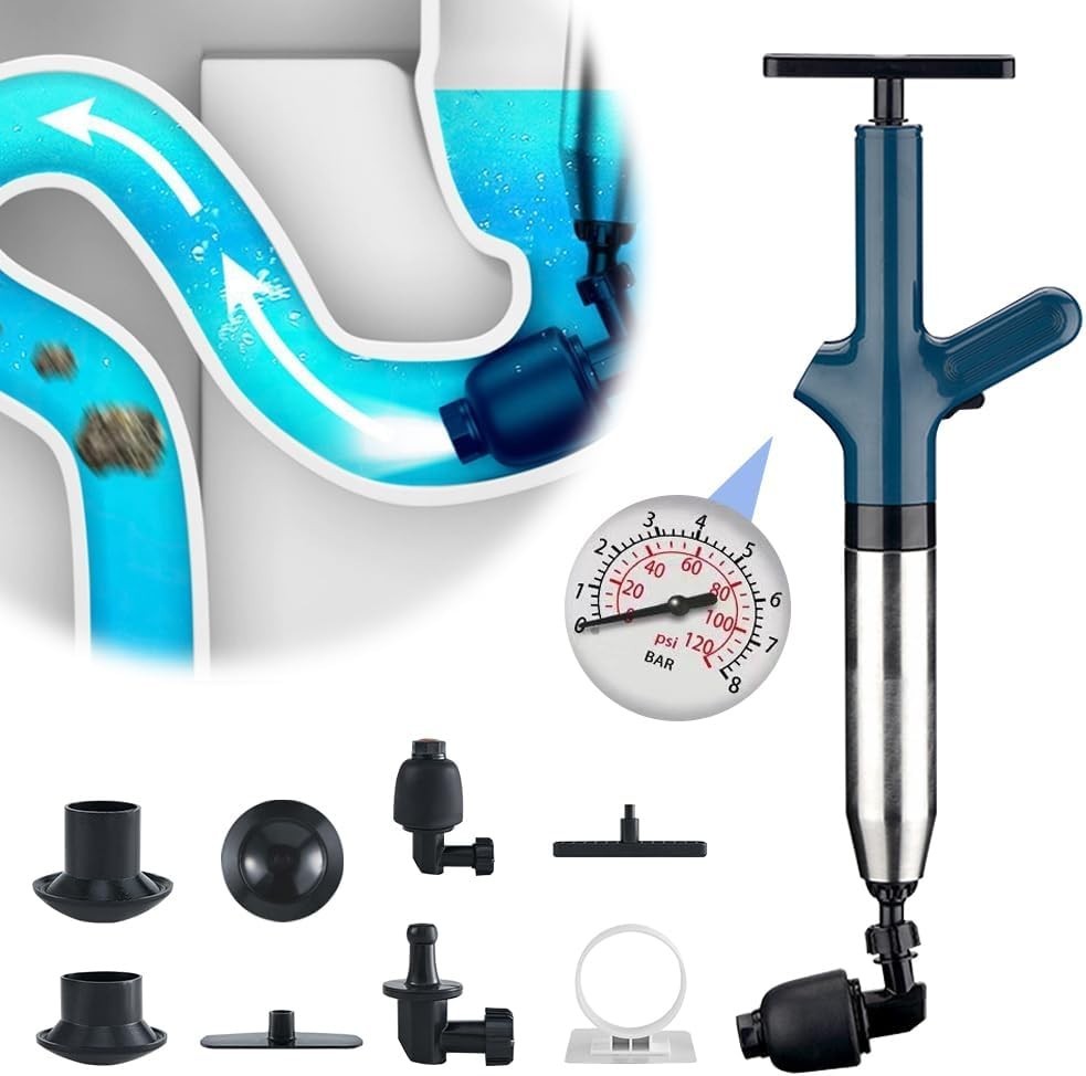 Drain Blaster Air Plunger for Toilet High Pressure Blockage Powerful Unblocker