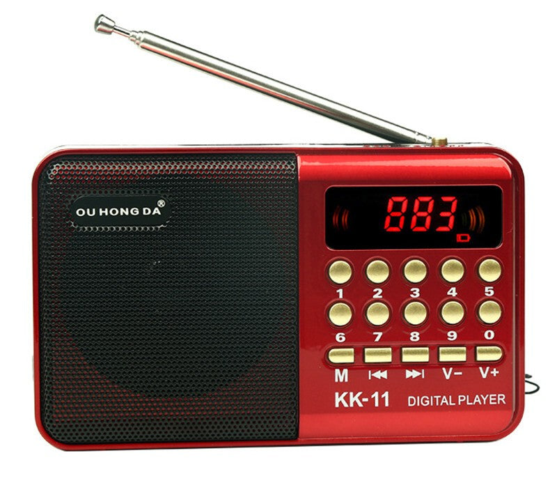 Rechargeable Mini Digital Portable Radio USB FM MP3 Music Player SD Card Speaker