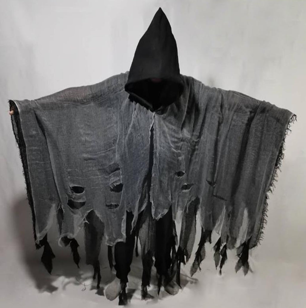 Adult Grim Reaper Costume Mens Phantom Halloween Horror Robe Cloak Fancy Dress