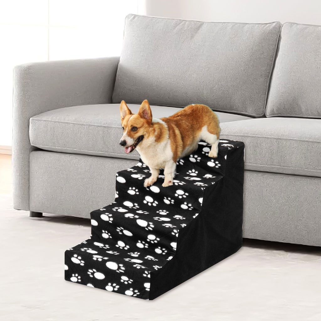3/4 Steps Pet Dog Ramp Soft Stairs Puppy Ladder Washable Cover Sofa Bed