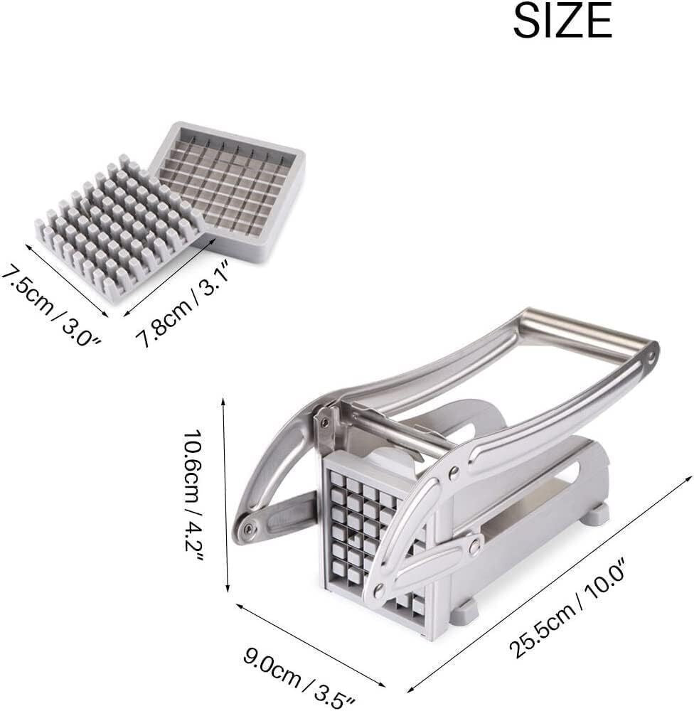 Potato Chipper & Cutter – French Fries Maker Slicer with 2 Steel Blade
