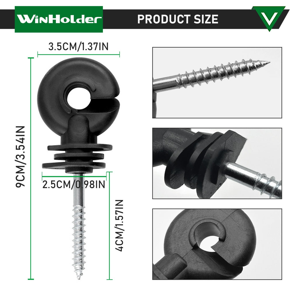 Electric Fence Screw In Ring Insulators For Wooden Post Fencing Wire Tape Rope