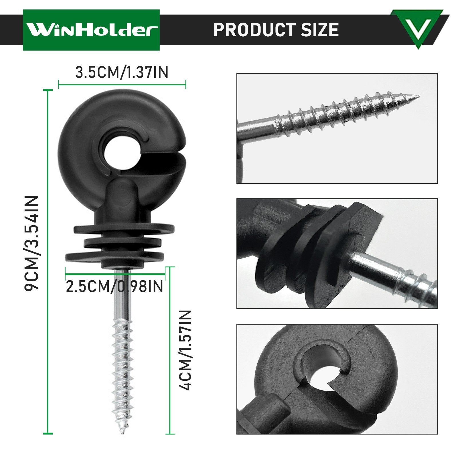 Electric Fence Screw In Ring Insulators For Wooden Post Fencing Wire Tape Rope