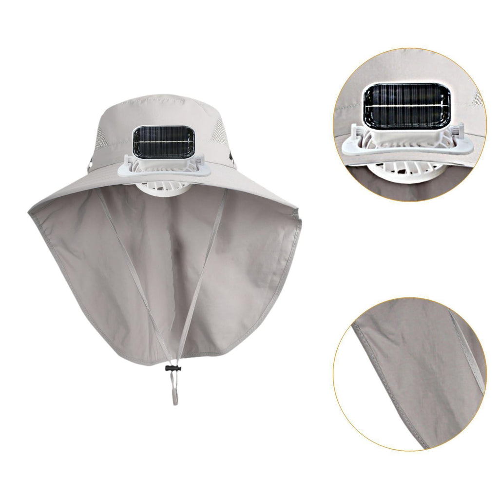 Kids Wide Brim Hat with Solar Fan Sunscreen Cooling Hat for Boys Girls