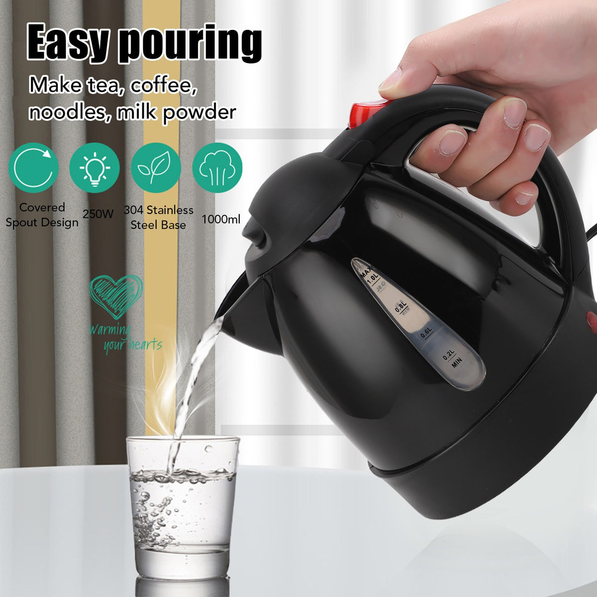 24V Kettle For Lorry 1000ML Portable Travel Kettle For Trucker Fast Boil