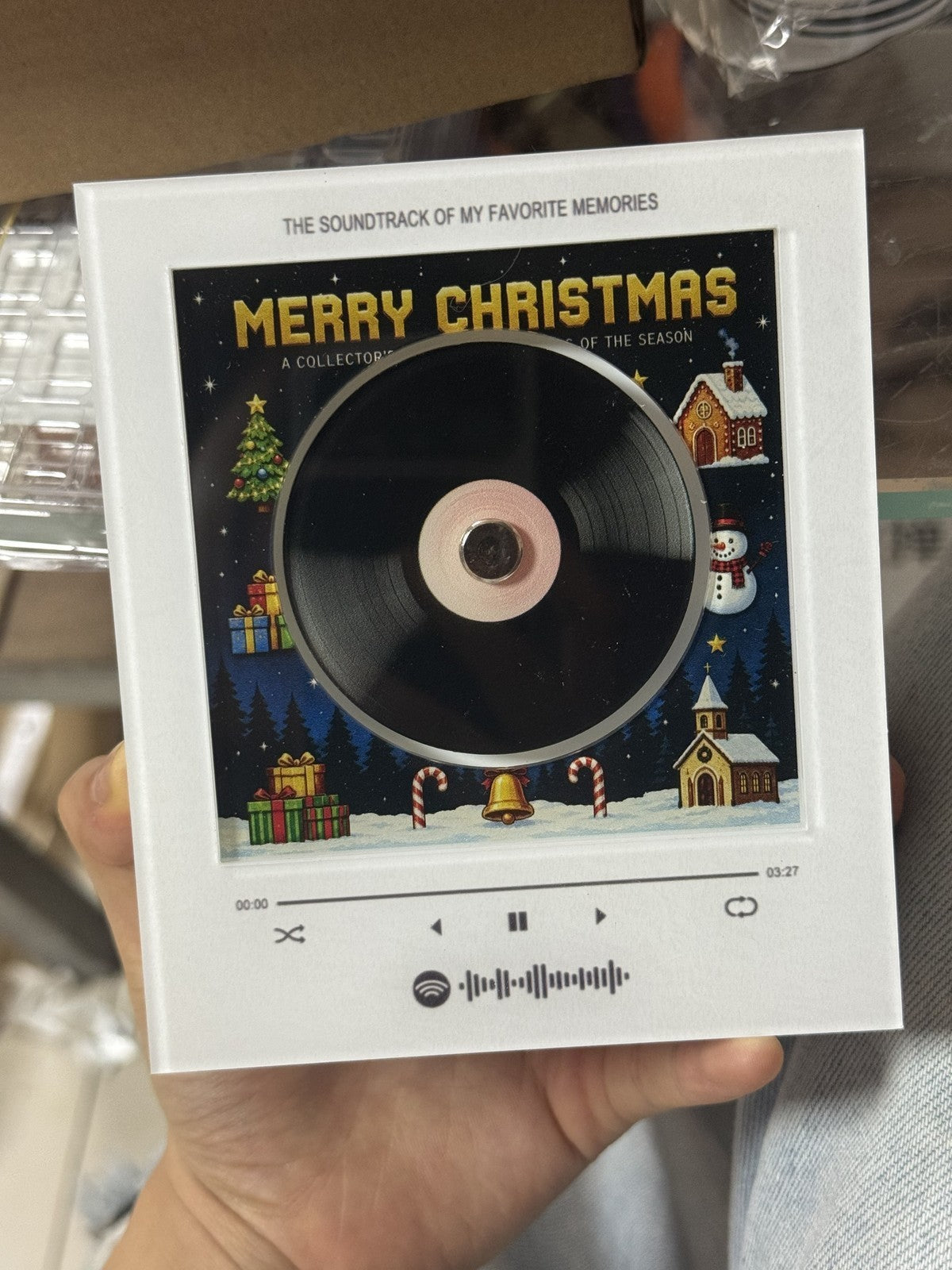 Christmas Vinyl Player Fridge Record NFC Magnetic Music Box Set