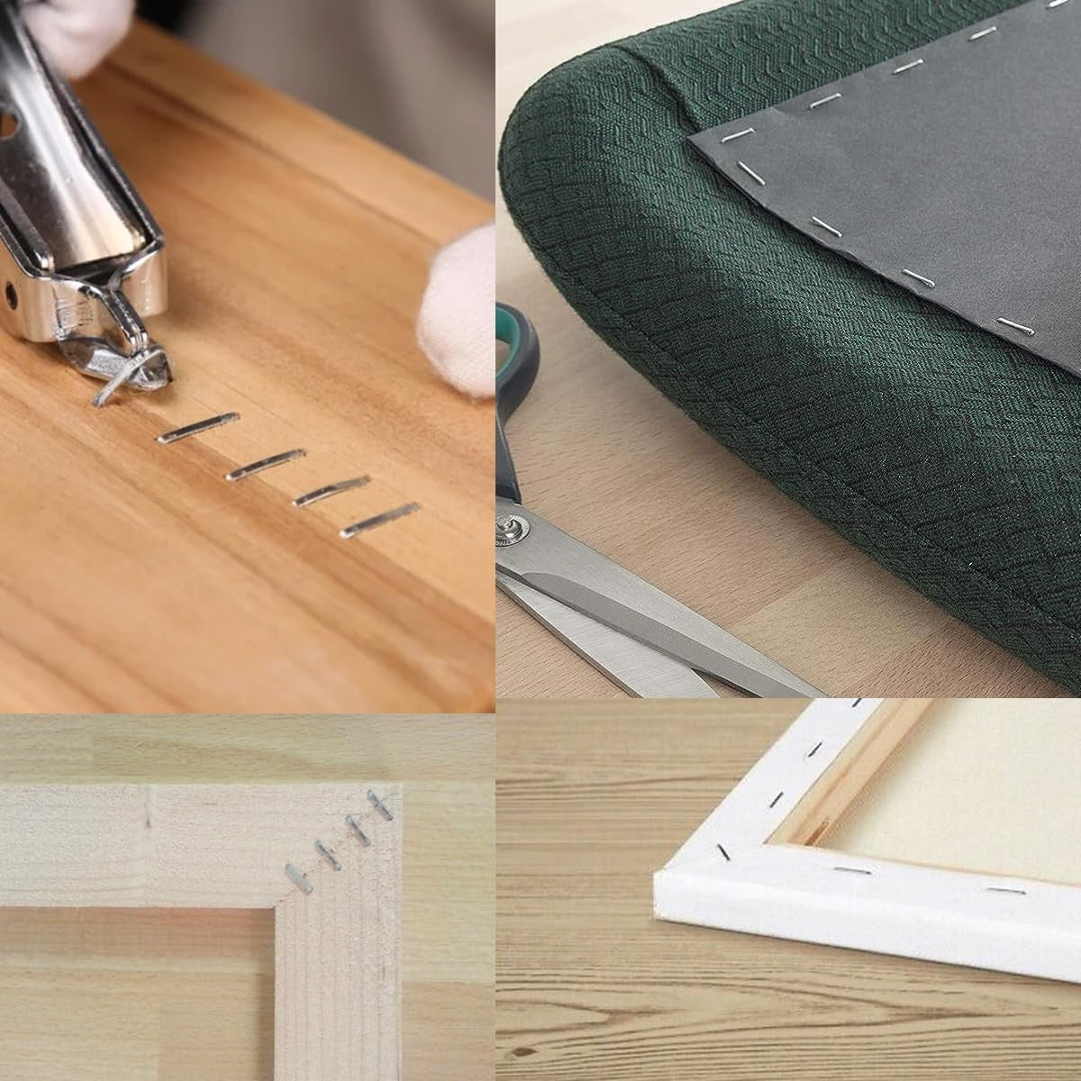 Staple Gun Heavy Duty Tacker Upholstery Woodworking + 1000 Staples Craft Tool
