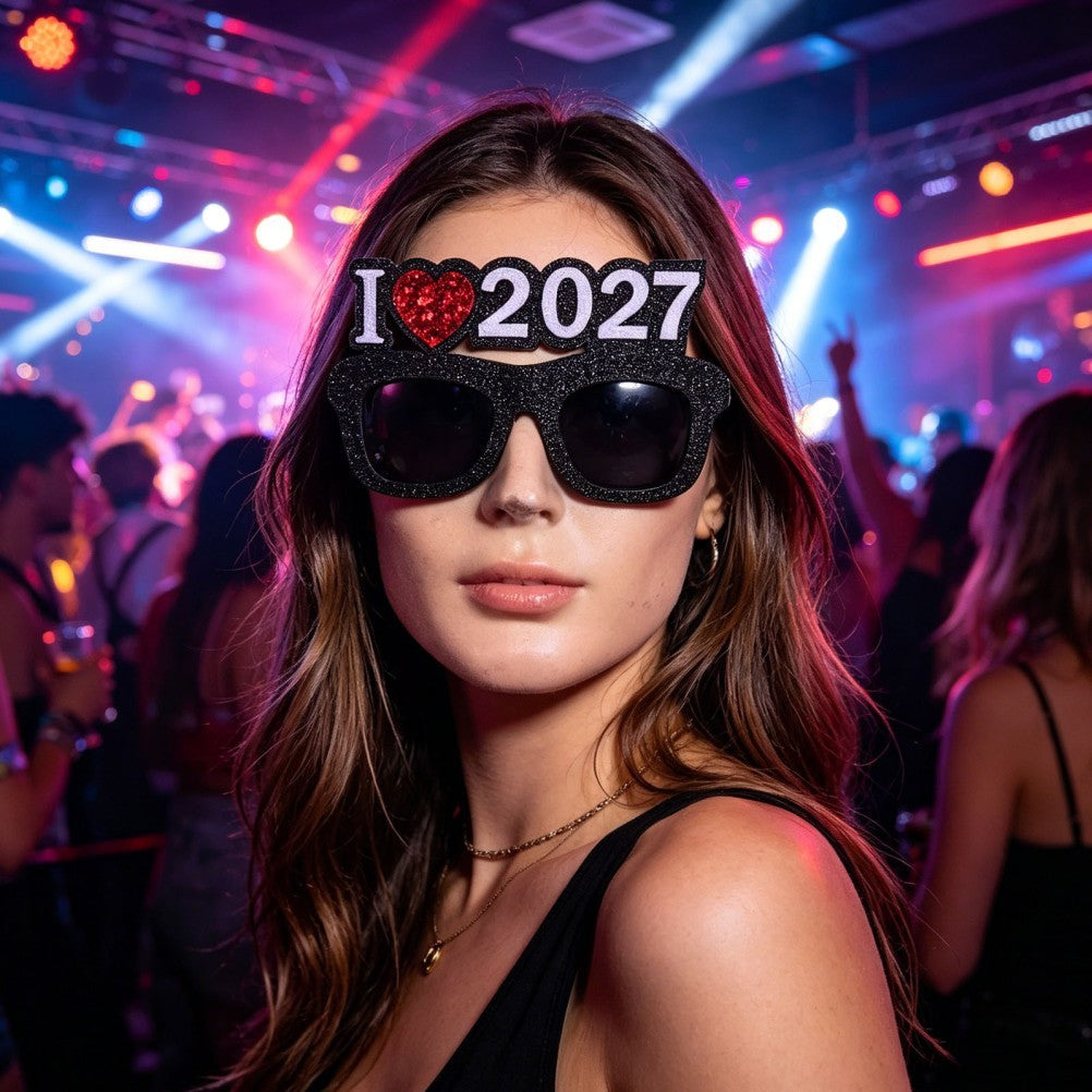 4 pcs 2027 Glasses: New Year Arty Favors for NYE 2027 Selfie Props, Funny
