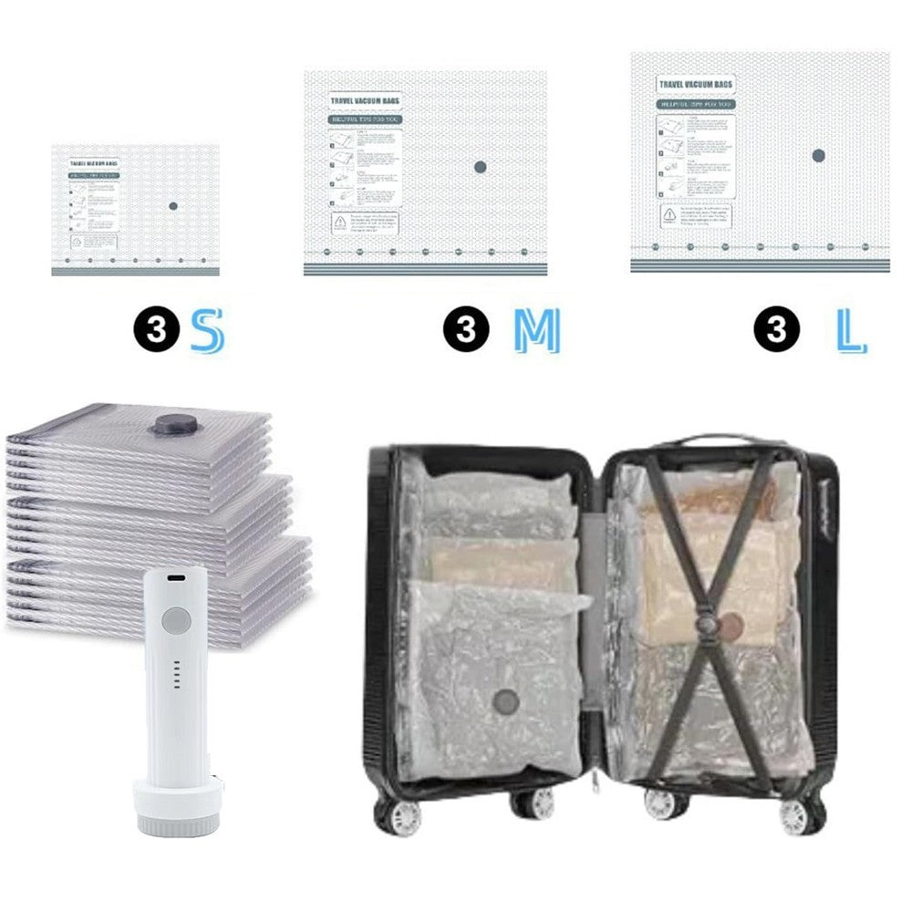 Vacuum Storage Bags Wireless Electric Air Pump Space Saver Bags for Travel &Home