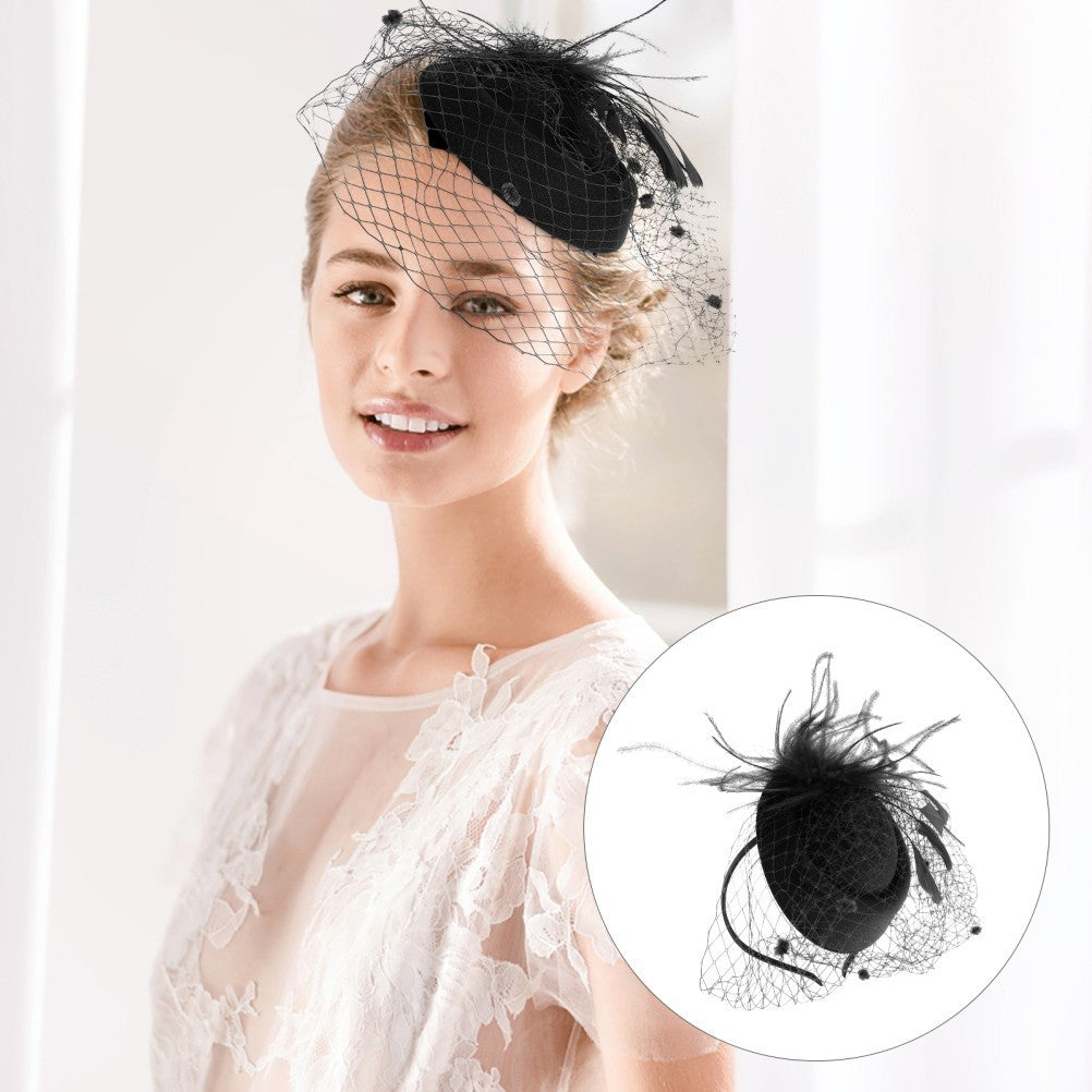 Funeral Veil Fascinator for Women Lady Wedding Headwear Hair Accessories