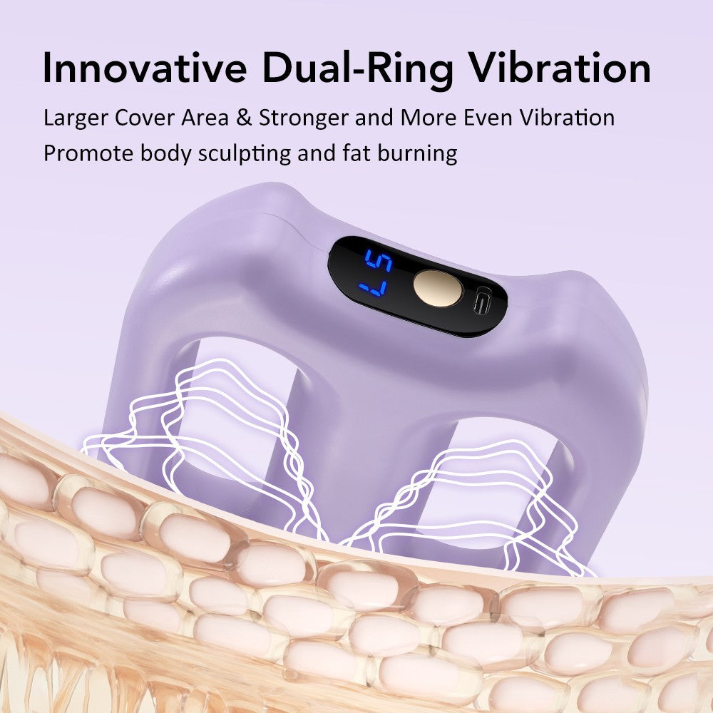 Full Body Vibration Fascia Ring Massager, Rechargeable Fat Burning Belt 3 Modes