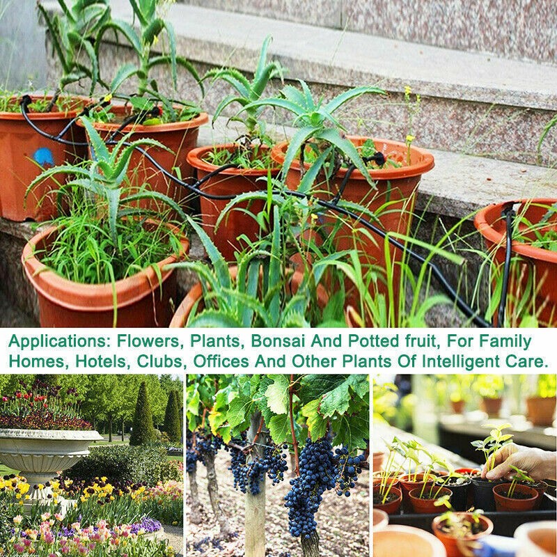 25M Automatic Drip Irrigation System Kit Plant Timer Watering Garden Hose Timer