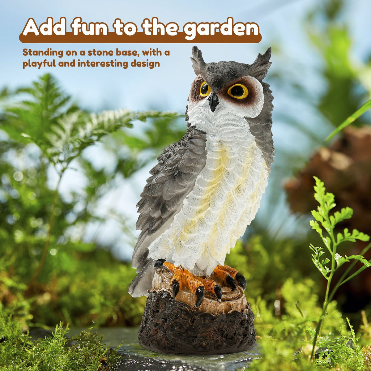 Simulation Owl Ornament Owl Statue Decoration Decoy Birddriver for Garden
