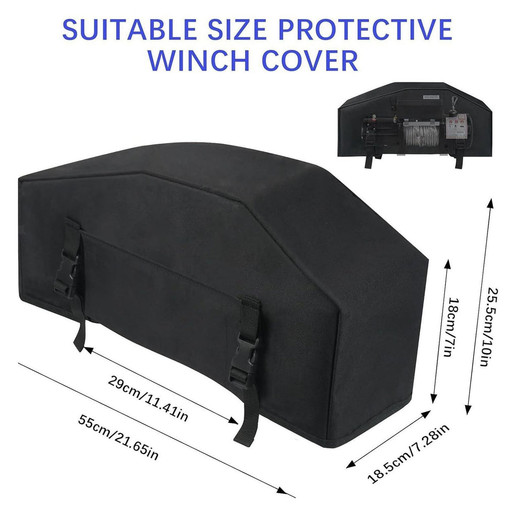 Car Winch Cover Black Waterproof Anti-dust Soft Winch Cover for Driver Recovery