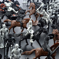 28PCS/Set Medieval Knights Warriors Horses Soldiers Figures Model Educational