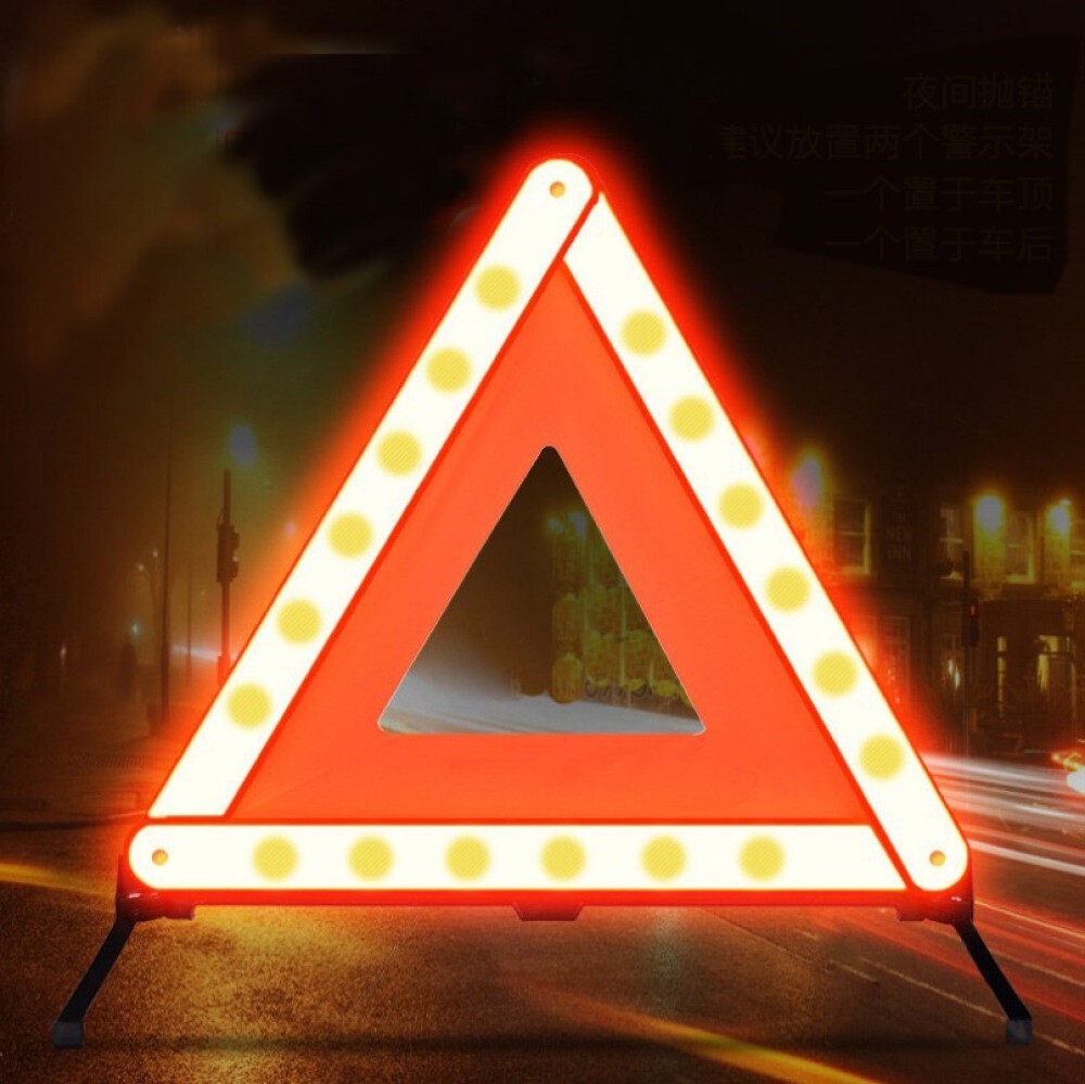 2pc Large Warning Car Triangle Reflective Road Emergency Breakdown Safety Hazard