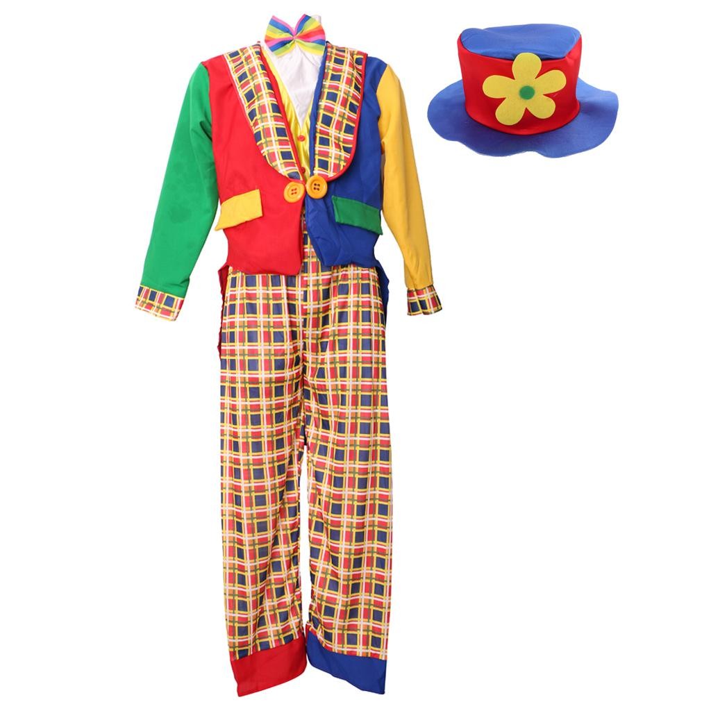 Adult Clothes Clown Costume Colorful Fancy Dress -  Clown Outfit Party