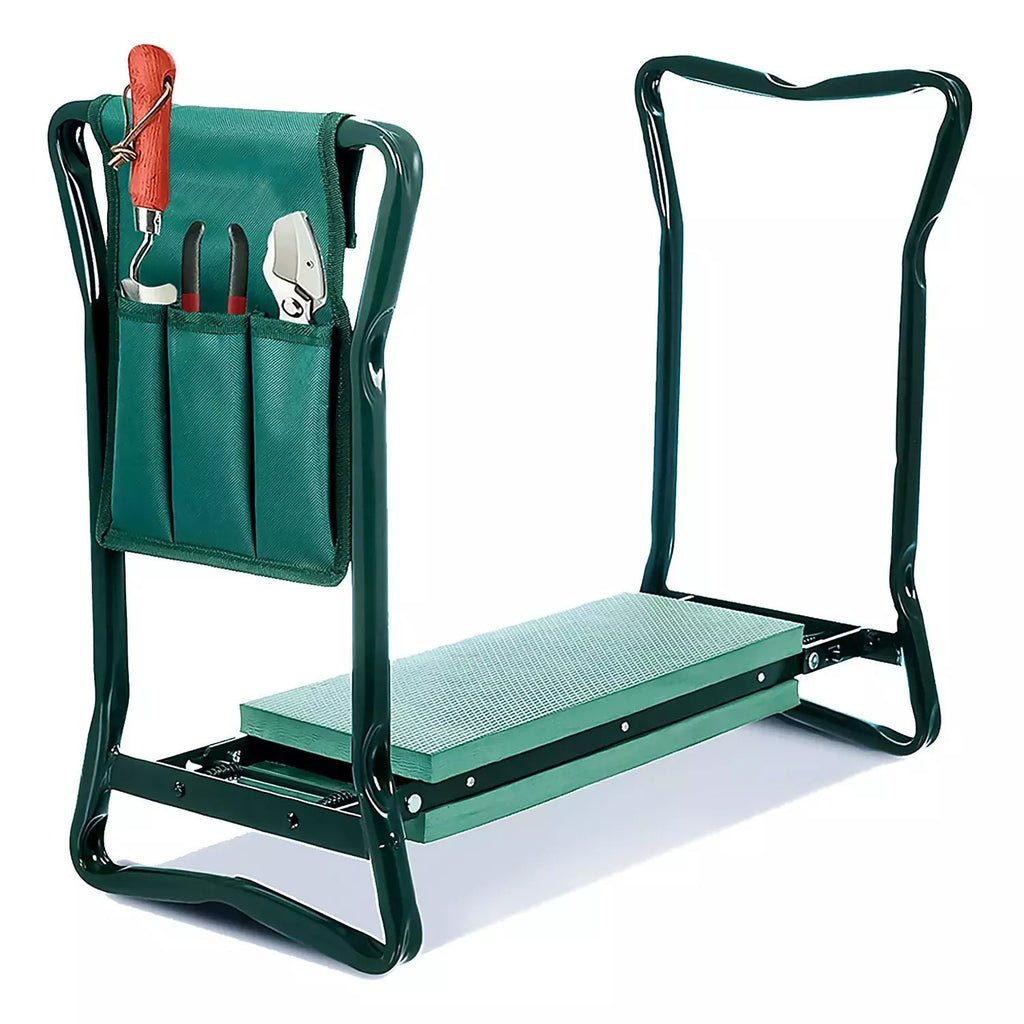 Garden Kneeler 2-in-1 Folding Gardening Padded Seat and Kneeling Stool Tool Bags