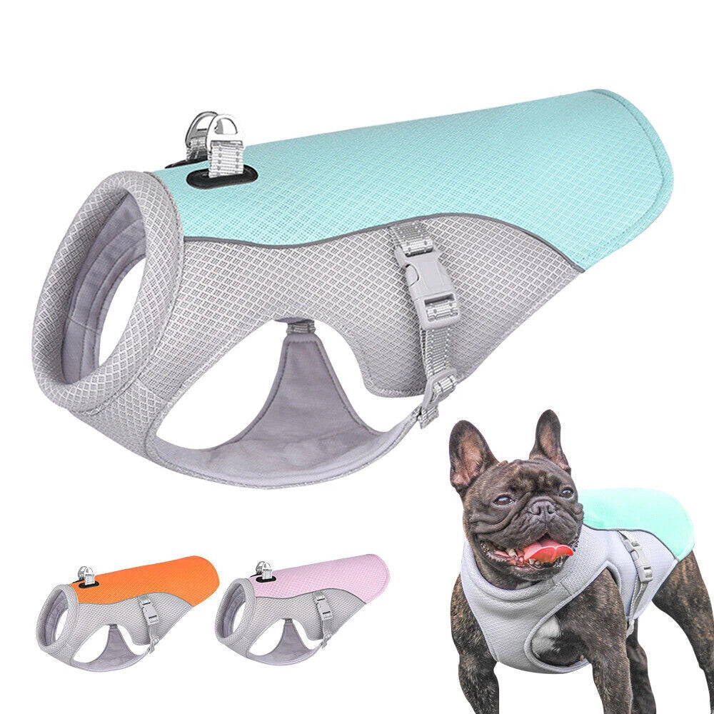 Pet Dog Cooling Vest Breathable Mesh Jacket Summer Cool Coat Harness Reflective