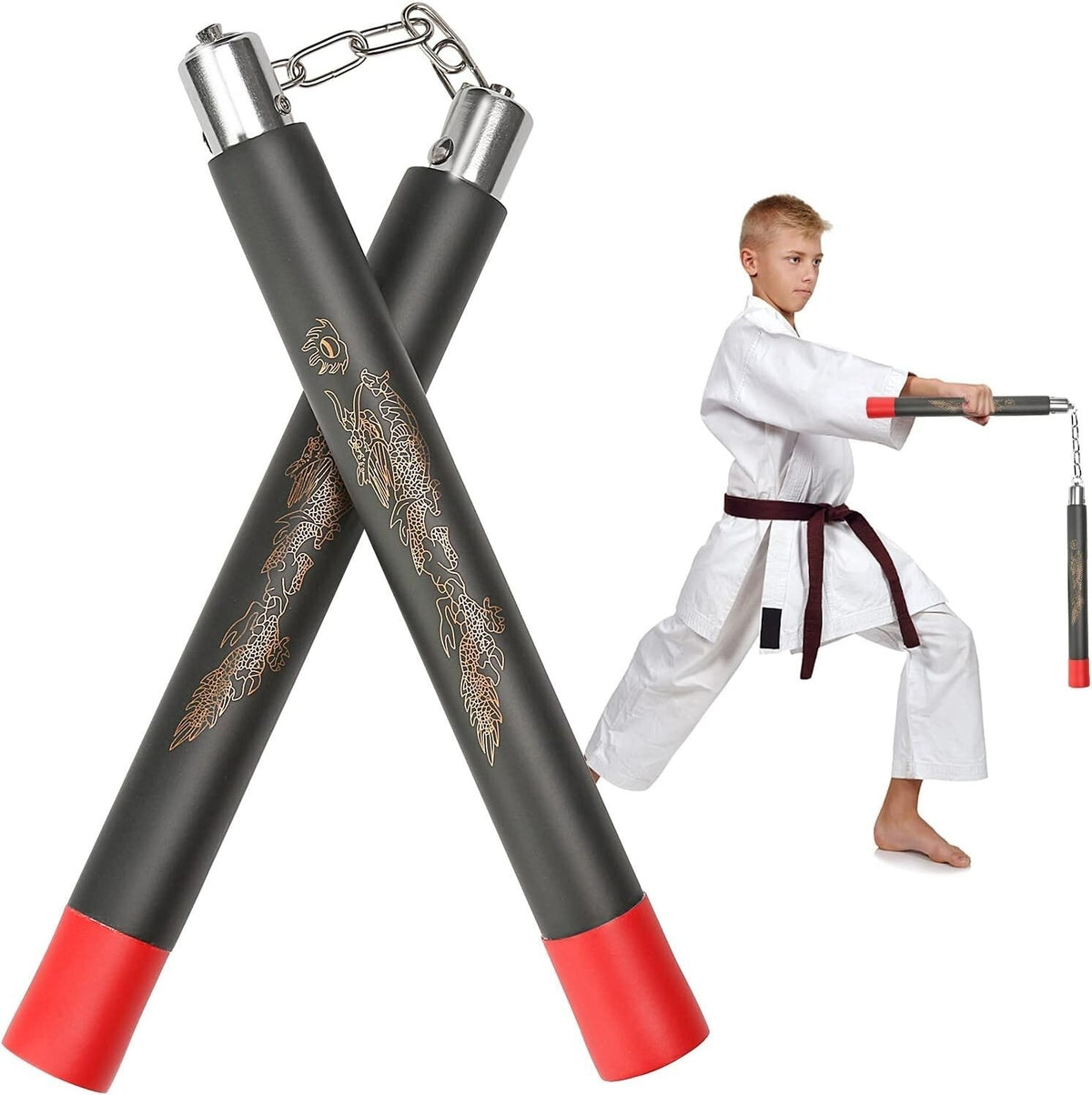 Portable Foam Nunchucks 1 Pairs Training Nunchakus Suitable for Kids & Beginners