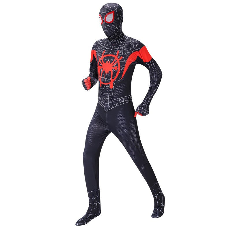 Miles Morales Spiderman Costume Men Boys Into Spider-Verse Cosplay Fancy Dress