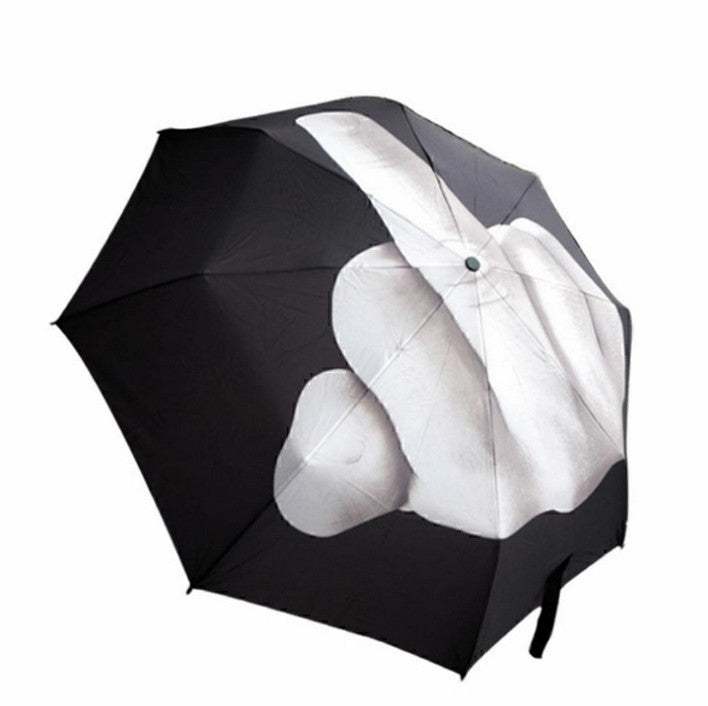 Umbrella Middle Finger Up Three Foldable Anti-Sun Rain Windproof Creative