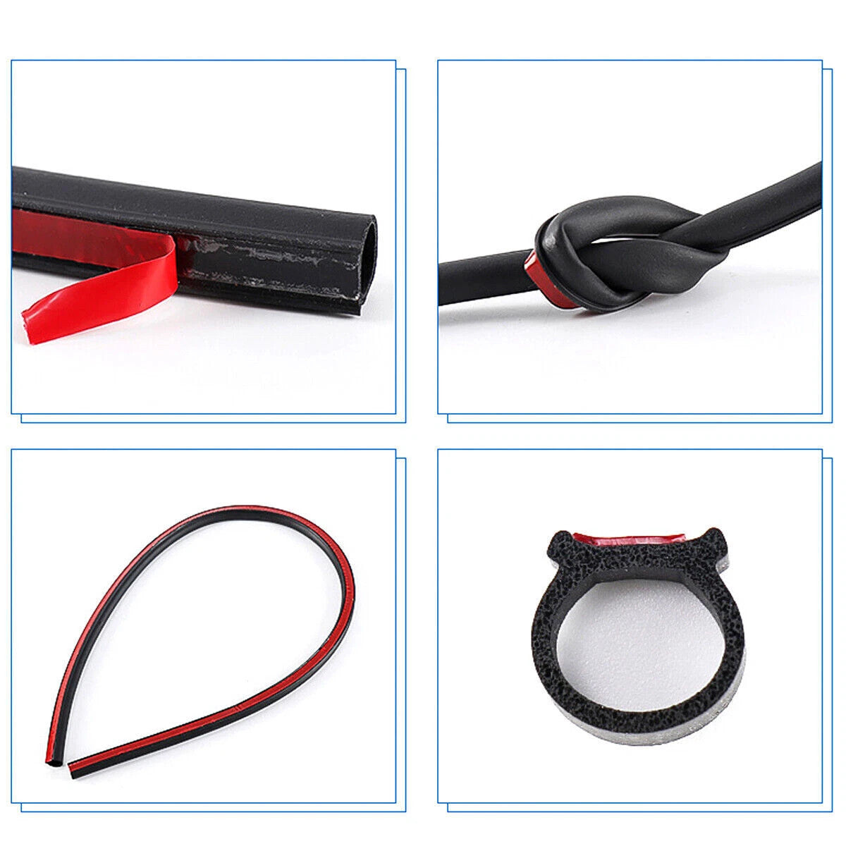 D-Shape Car Door Rubber Seal Strip Self Adhesive Auto Car Door Weather Stripping