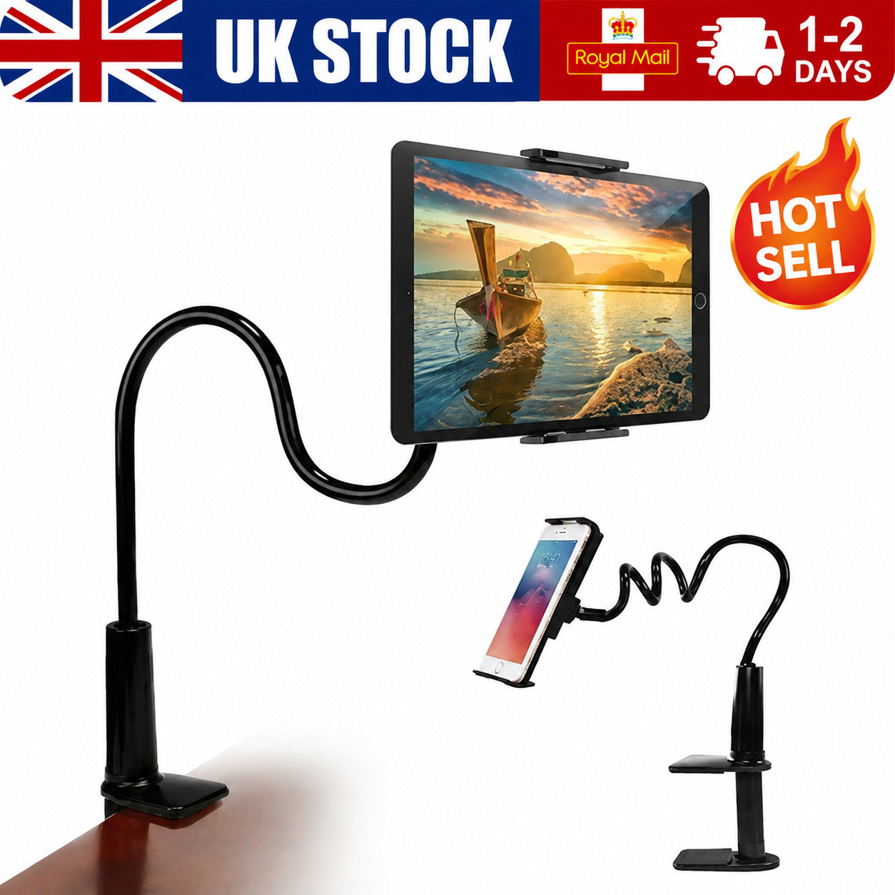 🔥Universal Lazy Arm Tablet/Cell Phone Holder For Smartphone/Tablet UK STOCK🔥