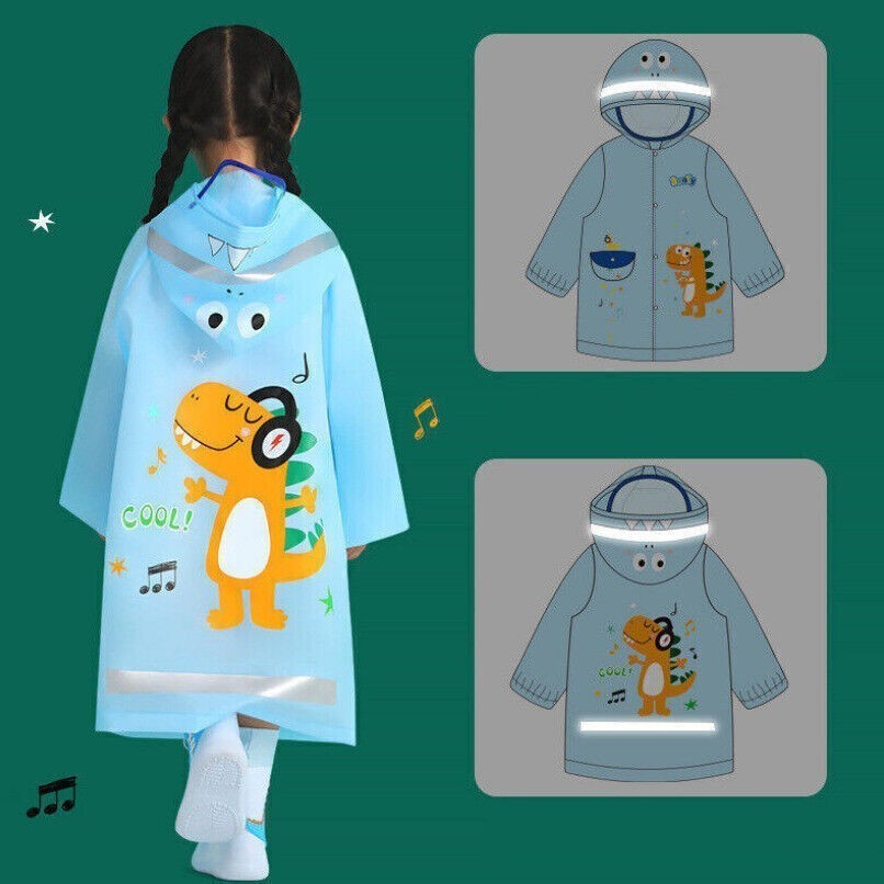 *Toddler* Children Kids Boys Girls Rain Wear 3D Cartoon Raincoat Jacket Ponchos