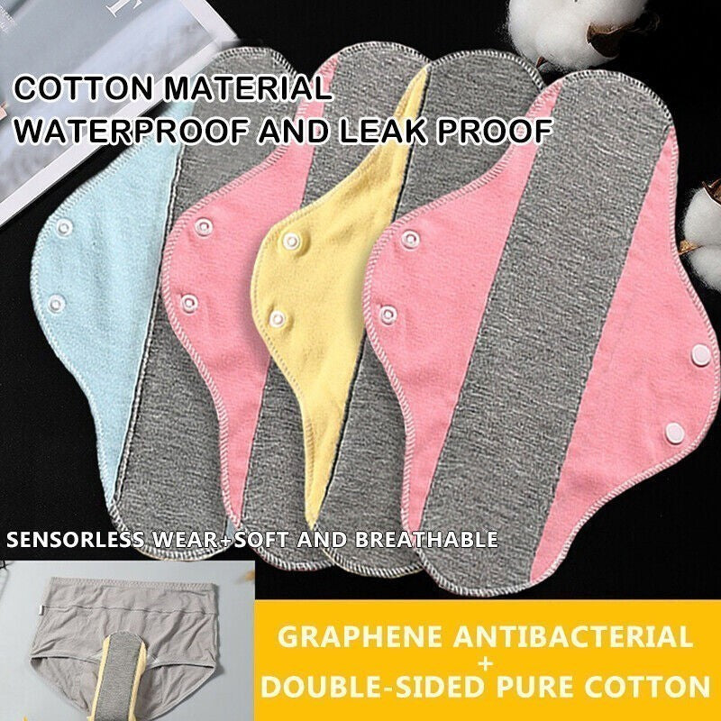 10Pcs Reusable Cotton Menstrual Pads Washable Eco Friendly Cloth Sanitary Towels