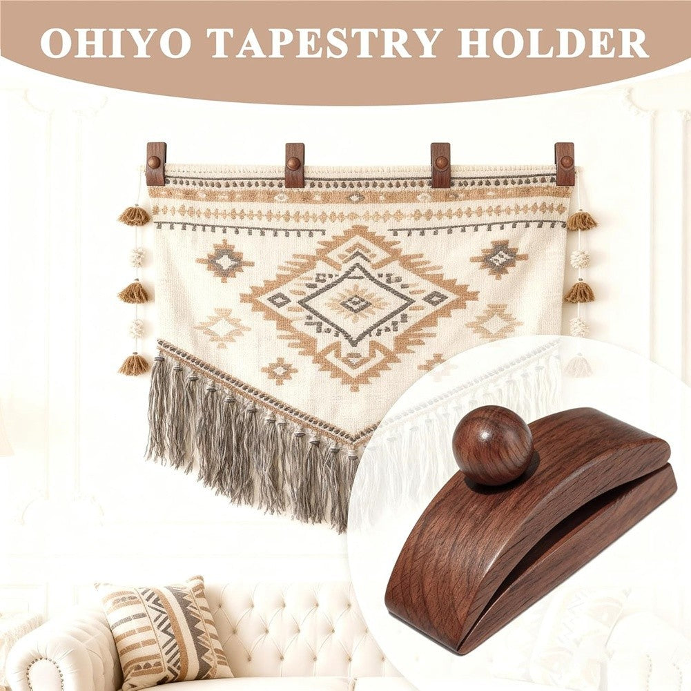 Solid Walnut Wood Tapestry Wall Hangers 4 Pack Quilt Hangers, Blanket2728
