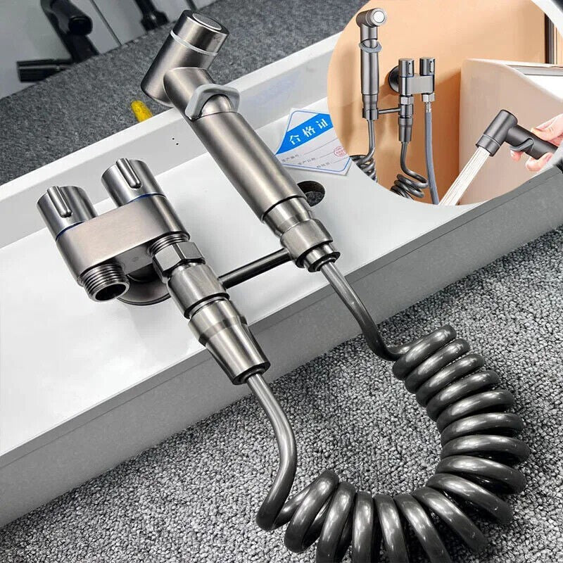 Toilet Bidet Sprayer Set 2m Hose Handheld Spray Gun High Pressure Bathroom Kit