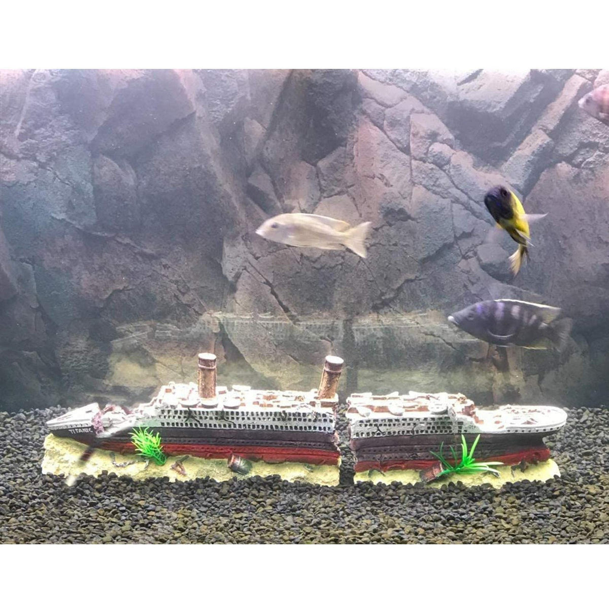 Aquarium Fish Tank Titanic Shipwreck Ship Ornament Decorations Cave Hide