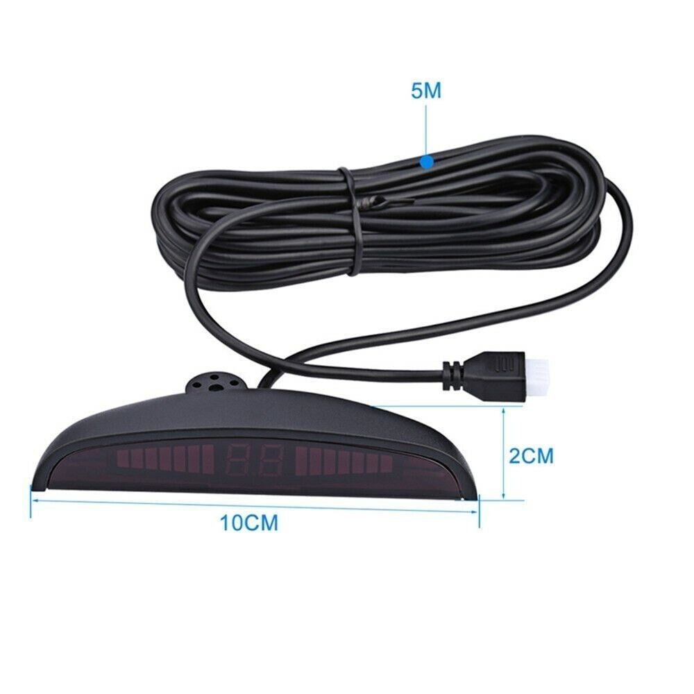4x Black Parking Sensors Car Auto Reverse Backup Rear Radar LED Alert System Kit