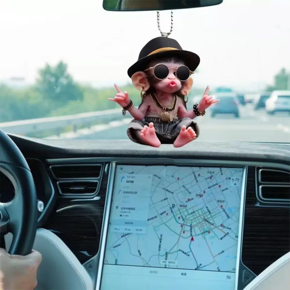2D Car Decoration Accessories with Chain Bag Pendant  Car Interior Accessories