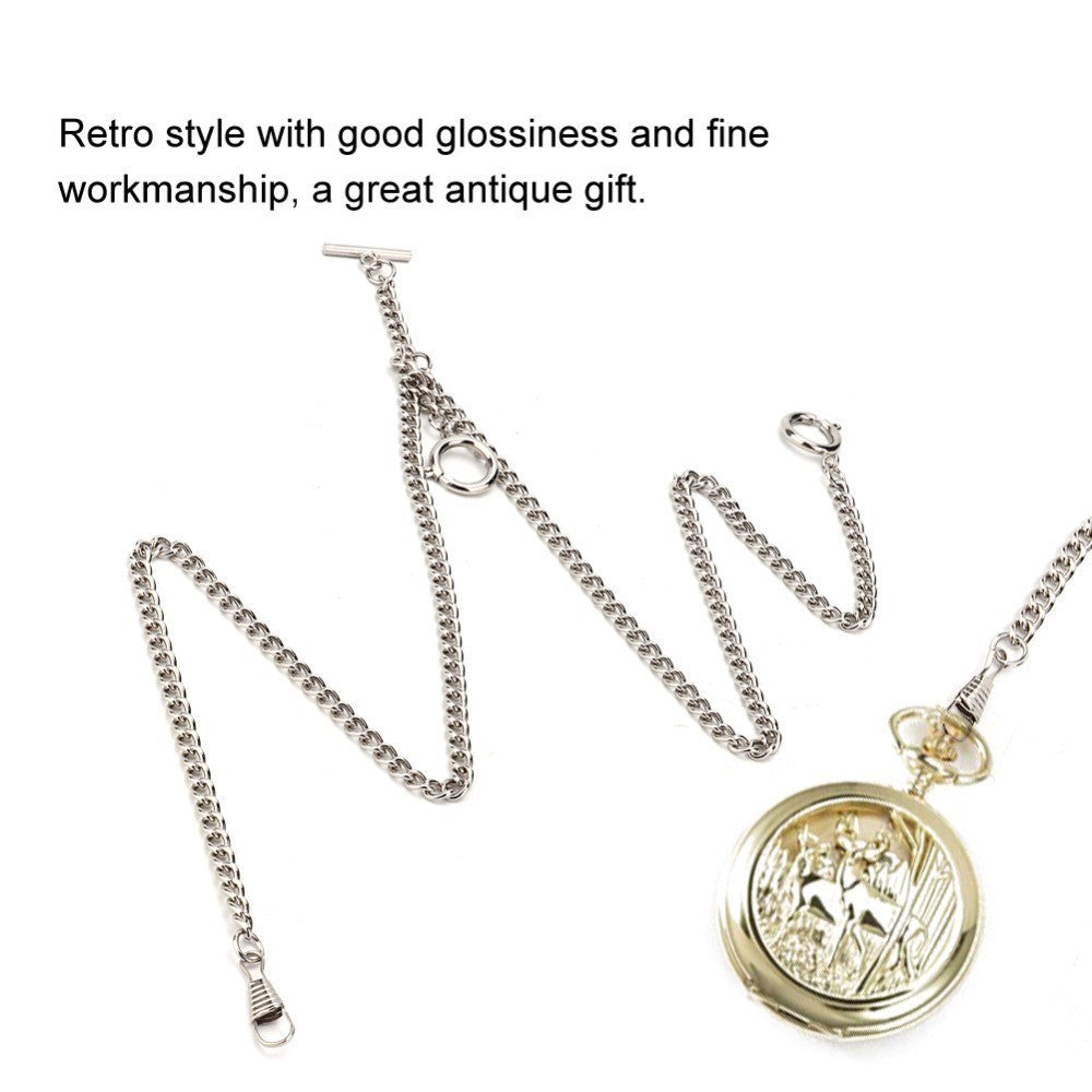Silver Pocket Watch Chain Classic Antique Present  Men's Accessories