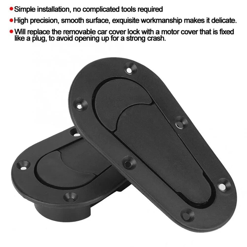 UK Motorsport Quick Release Bonnet Catches Plus Flush Locking Pin Kit Black Aero
