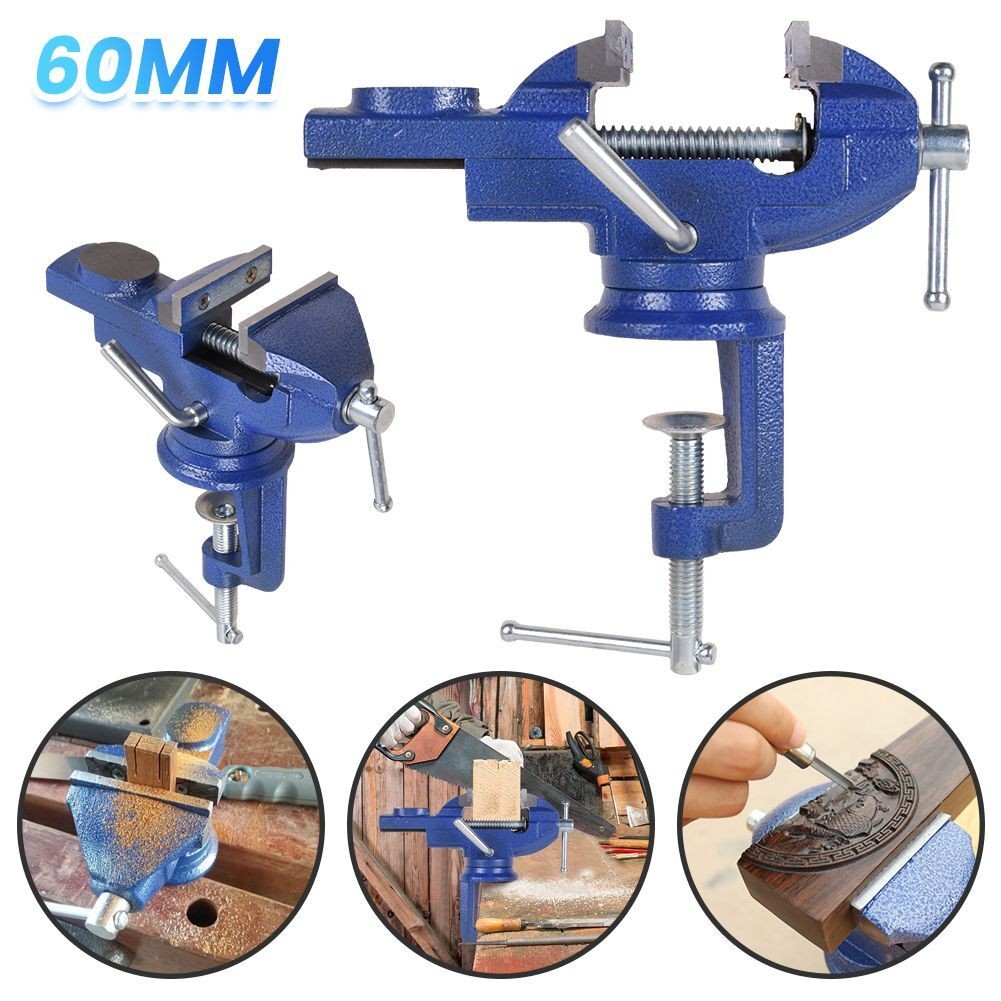 60 mm Heavy Duty Work Bench Vice Engineer Jaw Swivel Base Workshop Vise Clamp