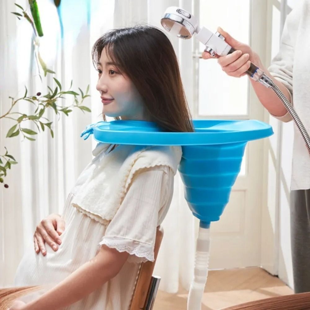 Portable Backwash Tray No Bending Folding Shampoo Basin  Home