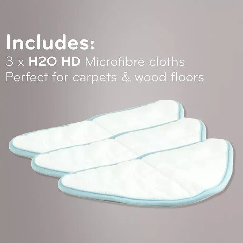 4x For H2O HD Steam Cleaner Replacement Microfibre Steam Mop Pads