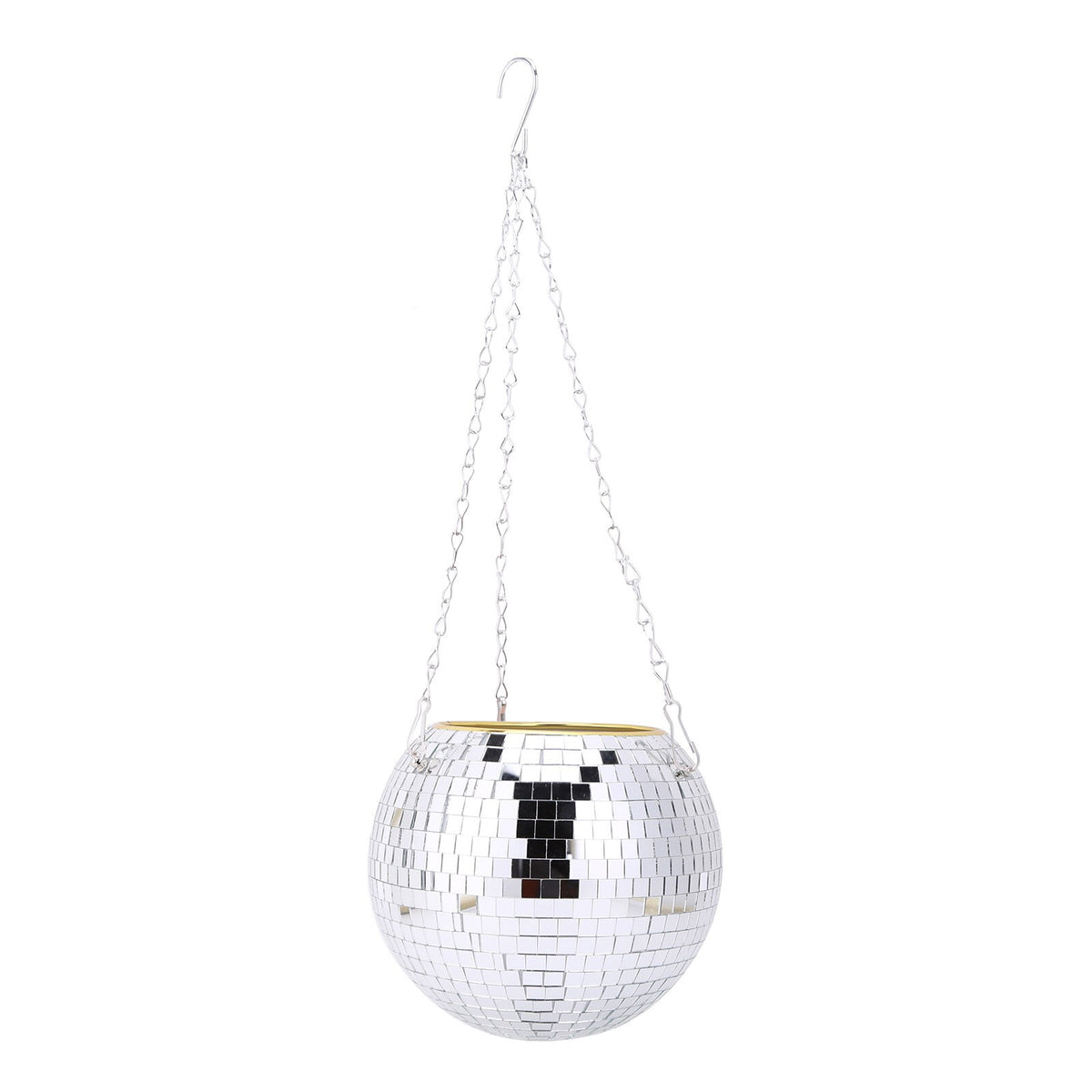 Disco Ball Shaped Hanging Planter Wall Flower Basket