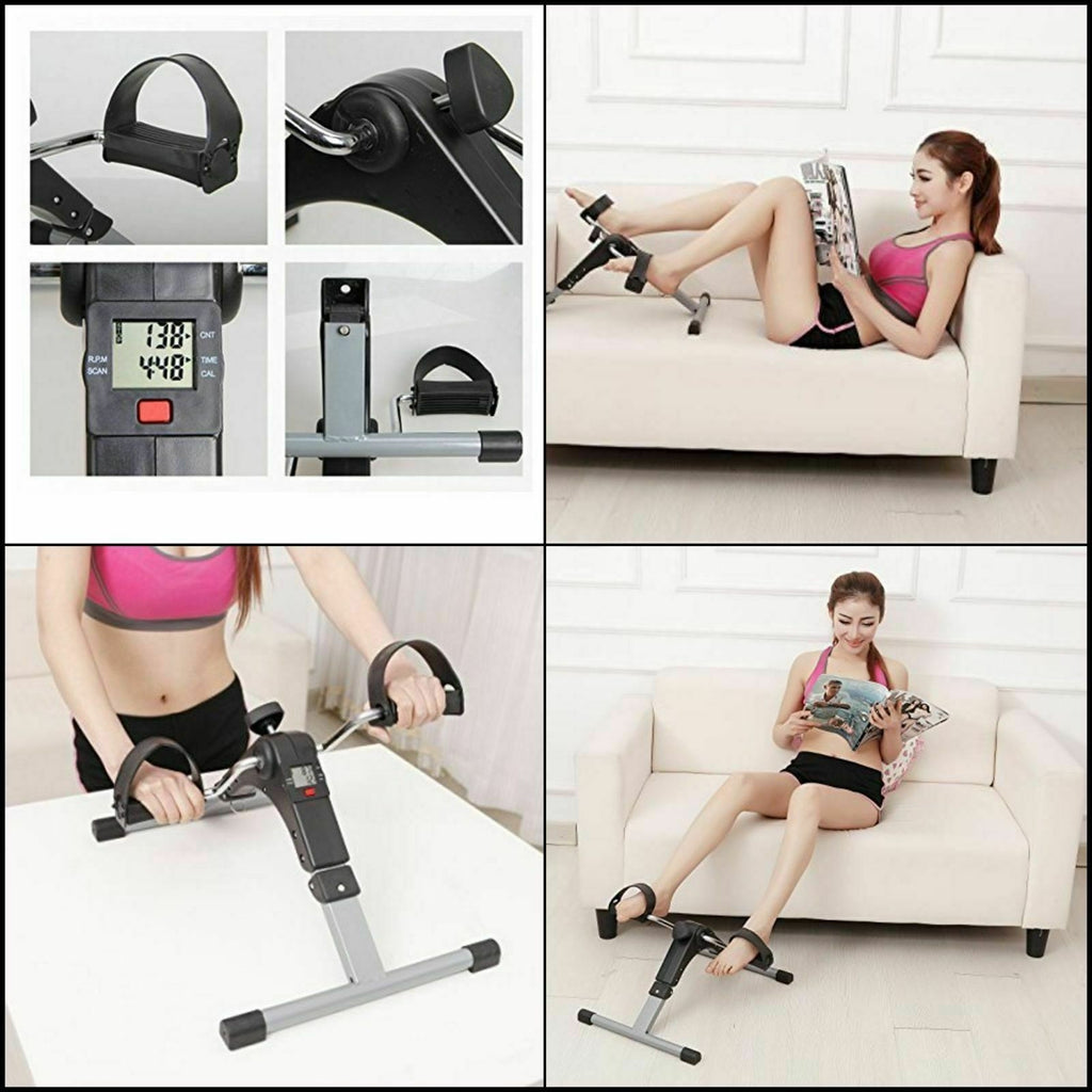 Mini Foldable Folding Exercise Bike for home use pedal sit down LCD Log calories
