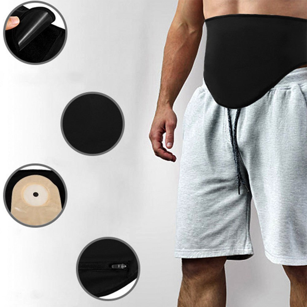 M L XL Stoma Bag Stealth Belt Soft Oxford Fabric Stoma Bag Cover Black UK FAST