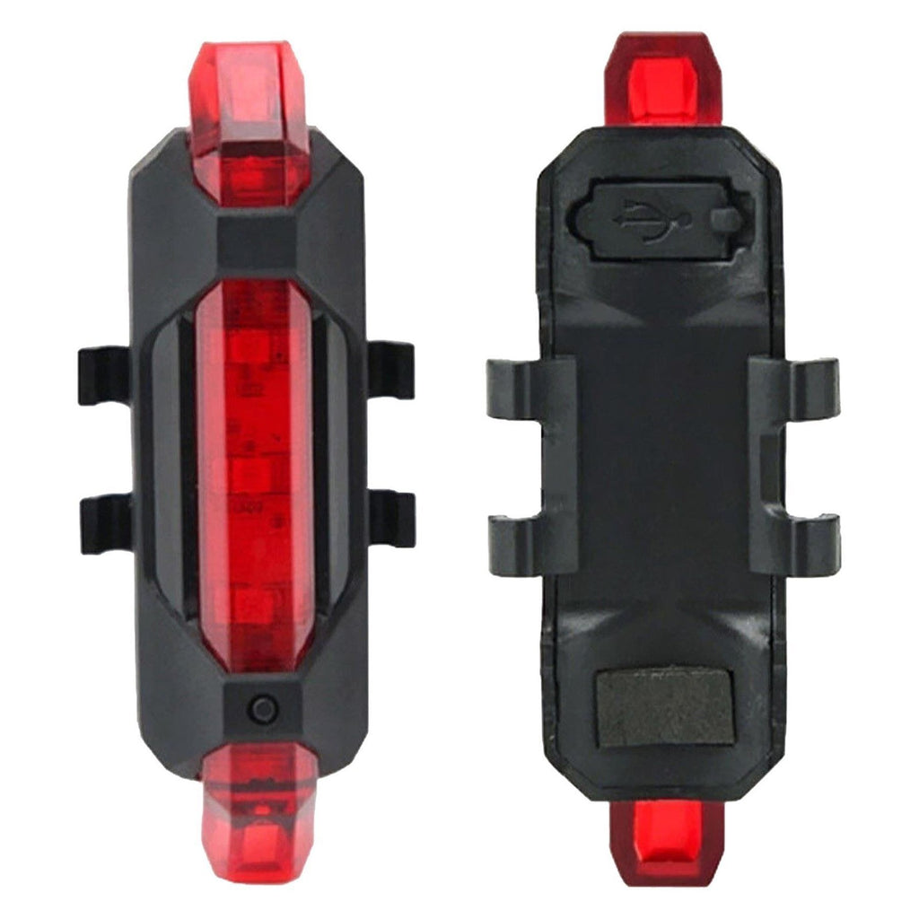 5 LED Front Rear Bike Light USB Rechargeable Cycling Safety Warning Light