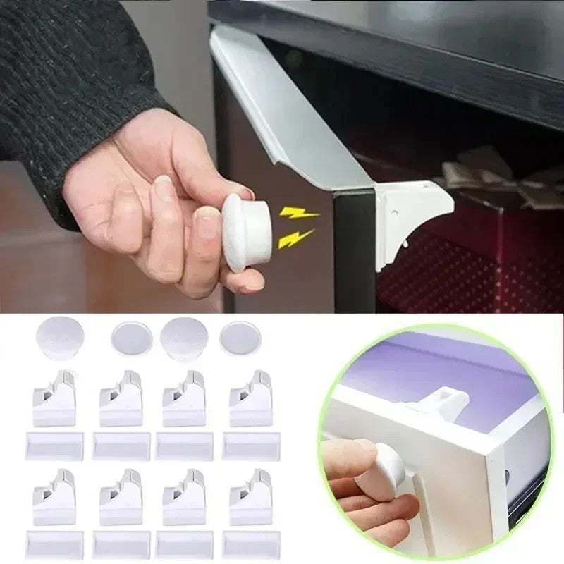 Invisible Magnetic Safety Lock Baby Child Pet Proof Cupboard Cabinet DrawerLatch