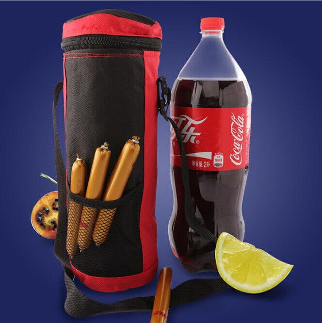 2x 2L Insulated Cooler Cool Carry Bag Water Drink Bottle bag Hiking