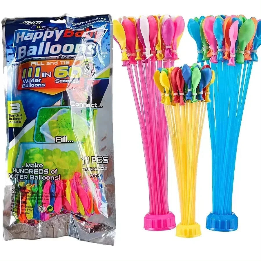 5 Packs x 111 Self Sealing Water Balloons Outdoor Garden Play Kids Party Fun