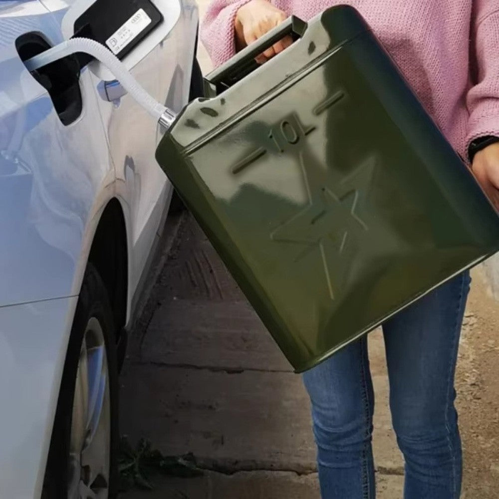 Metal Jerry Can 10L Green Car Storage Fuel Petrol Diesel Container & Flexi Spout