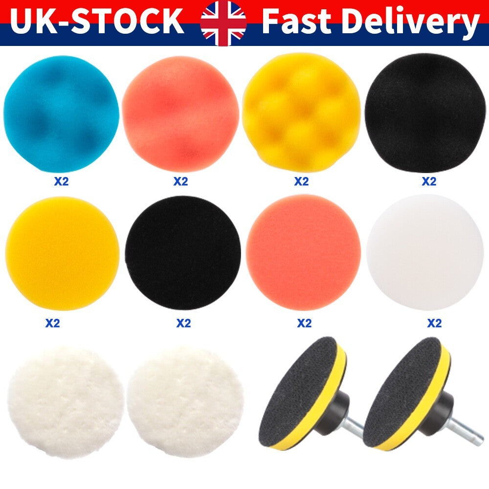 22 Car Polisher Gross Polishing Pads for Drill Sponge Buffer Waxing Buffing Kit